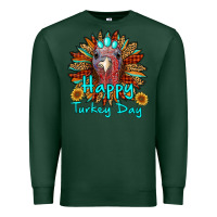 Sports Green happy turkey day sunflower Premium Sweatshirt - RanaPortraitStore