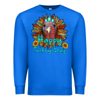 True Royal happy turkey day sunflower Premium Sweatshirt - RanaPortraitStore
