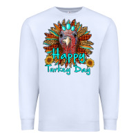 White happy turkey day sunflower Premium Sweatshirt - RanaPortraitStore
