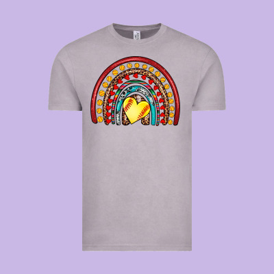 Softball Rainbow Vintage Tee Designed By Artiststas