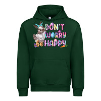 Forest Green Don't worry be happy Easter Urban Hoodie - CowGirlArtShop
