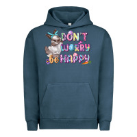 Pigment Midnight Navy Don't worry be happy Easter Urban Hoodie - CowGirlArtShop