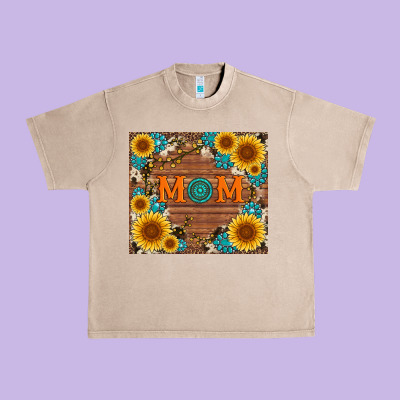 Sunflower Gemstone And Mom With Cowhide Urban Heavy Tee Designed By Artiststas