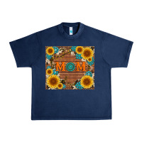 Navy sunflower gemstone and mom with cowhide Urban Heavy Tee - Artiststas