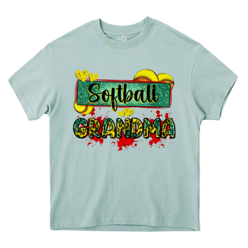 Softball Grandma With Leopard Heavy Core Tee by Zillion Design Studio | Teevron