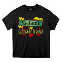 Black softball grandma with leopard Heavy Core Tee - Zillion Design Studio
