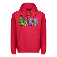 Cardinal Coffee Cups with Cow and Halloween Premium Hoodie - texasbilliewilder