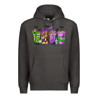 Smoke Coffee Cups with Cow and Halloween Premium Hoodie - texasbilliewilder