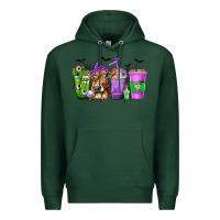 Sports Green Coffee Cups with Cow and Halloween Premium Hoodie - texasbilliewilder