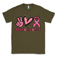 Army Green Peace love cure Classic Tee - NancyCooperArtShop
