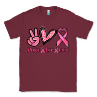 Burgundy Peace love cure Classic Tee - NancyCooperArtShop