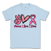 Dusty Blue Peace love cure Classic Tee - NancyCooperArtShop