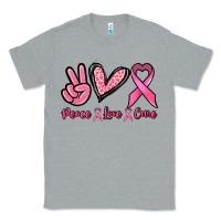 Heather Grey Peace love cure Classic Tee - NancyCooperArtShop