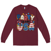 Burgundy party in the usa Long Sleeve Tee - MaliasSmallBusiness