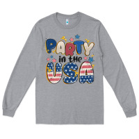 Heather Grey party in the usa Long Sleeve Tee - MaliasSmallBusiness