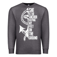 Charcoal Heather she is the anchor keeping my feet on the ground Premium Sweatshirt - Bettercallsaul