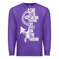 Purple she is the anchor keeping my feet on the ground Premium Sweatshirt - Bettercallsaul