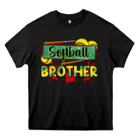 Black softball brother Heavy Core Tee - Zillion Design Studio