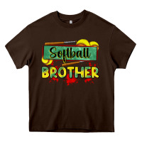 Chocolate Brown softball brother Heavy Core Tee - Zillion Design Studio