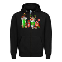 Black Elf coffee cups Zipper Hoodie - NancyCooperArtShop