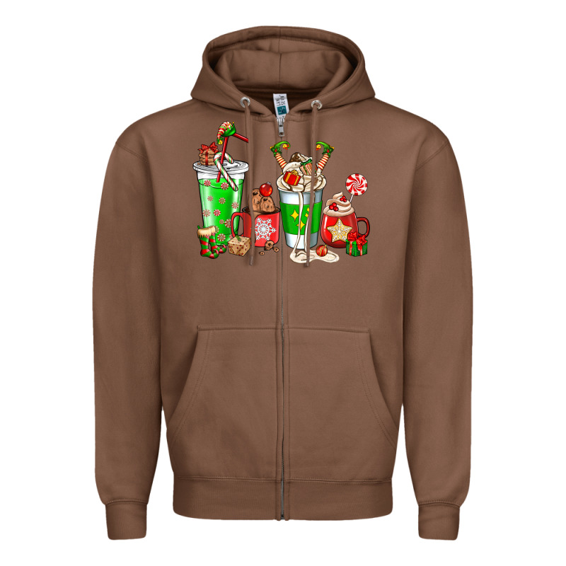 Elf Coffee Cups Zipper Hoodie by NancyCooperArtShop | Teevron