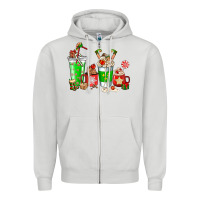 Dove Grey Elf coffee cups Zipper Hoodie - NancyCooperArtShop