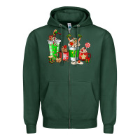 Sports Green Elf coffee cups Zipper Hoodie - NancyCooperArtShop