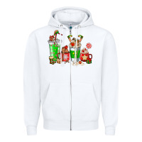 White Elf coffee cups Zipper Hoodie - NancyCooperArtShop