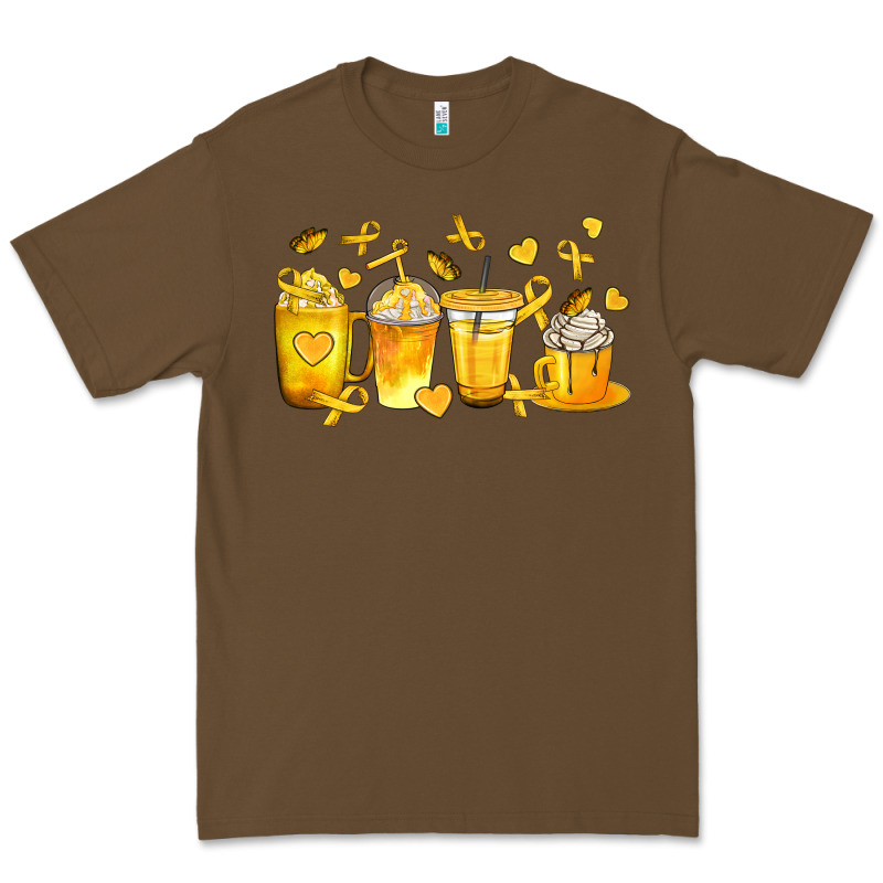 Childhood Cancer Coffee Cups Premium Tee by texasbilliewilder | Teevron