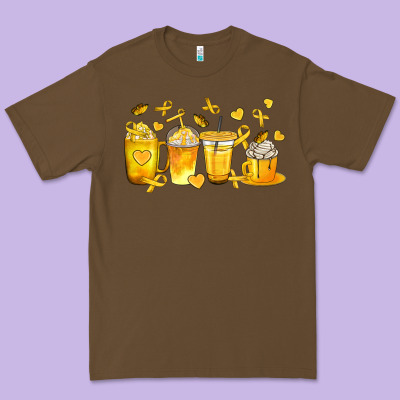 Childhood Cancer Coffee Cups Premium Tee Designed By Texasbilliewilder