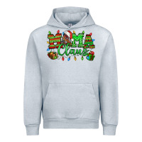 Heather Grey Mama claus christmas lights and gifts mother's day Urban Hoodie - HowdyJamesFarm