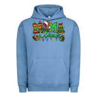 Pigment Pebble Blue Mama claus christmas lights and gifts mother's day Urban Hoodie - HowdyJamesFarm