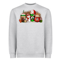 Heather Grey Christmas snow coffee cups Heavyweight Sweatshirt - Jasminsmagicworld