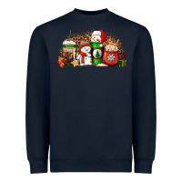 Navy Christmas snow coffee cups Heavyweight Sweatshirt - Jasminsmagicworld