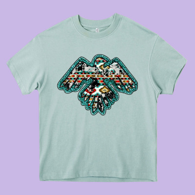 Western Thunderbird Heavy Core Tee Designed By Ranaportraitstore