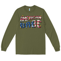 Army Green American babe Long Sleeve Tee - MaliasSmallBusiness