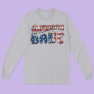 American Babe Long Sleeve Tee Designed By Maliassmallbusiness