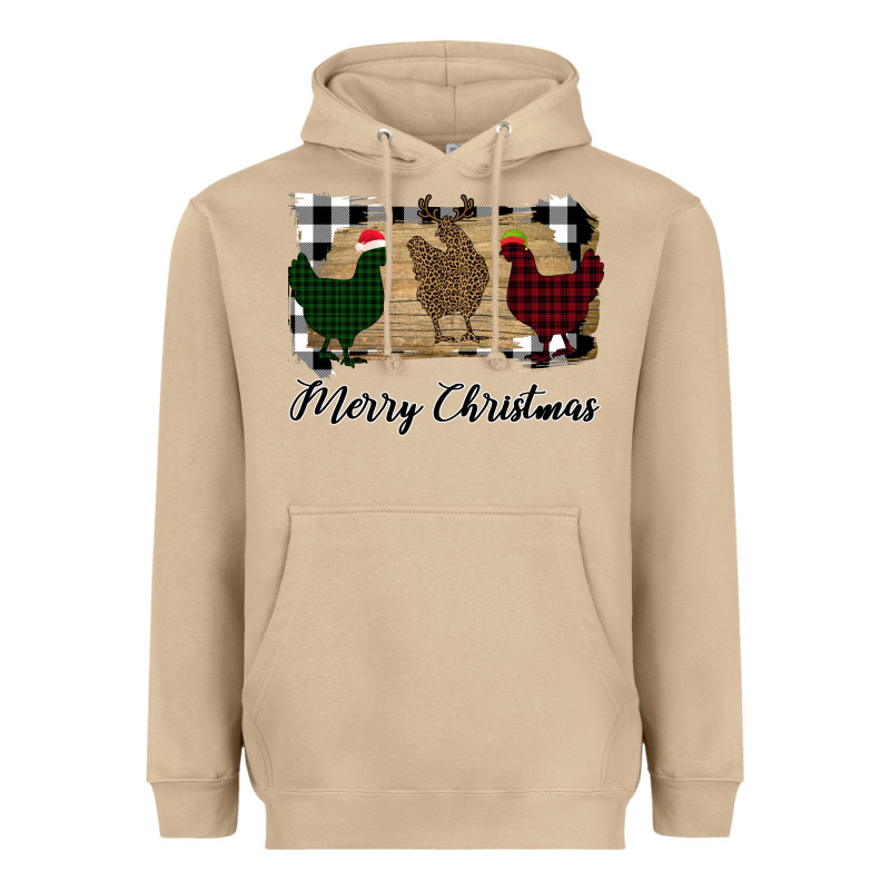 Merry Christmas Chickens Heavyweight Hoodie by Bettercallsaul | Teevron