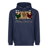 Navy Merry Christmas Chickens Heavyweight Hoodie - Bettercallsaul