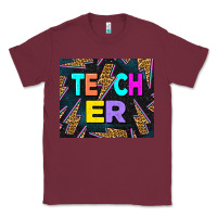 Burgundy Western Teacher Flash Classic Tee - LillyAllenDesigns