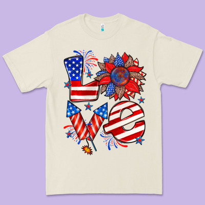 4th Of July Love Premium Tee Designed By Zillion Design Studio