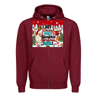 Burgundy hot cocoa cozy blankets christmas movies tumbler Zipper Hoodie - MaliasSmallBusiness