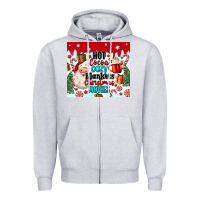 Heather Grey hot cocoa cozy blankets christmas movies tumbler Zipper Hoodie - MaliasSmallBusiness