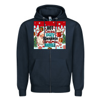 Navy hot cocoa cozy blankets christmas movies tumbler Zipper Hoodie - MaliasSmallBusiness