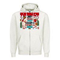 Oatmeal Heather hot cocoa cozy blankets christmas movies tumbler Zipper Hoodie - MaliasSmallBusiness