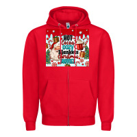 Red hot cocoa cozy blankets christmas movies tumbler Zipper Hoodie - MaliasSmallBusiness