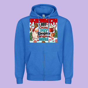 Hot Cocoa Cozy Blankets Christmas Movies Tumbler Zipper Hoodie Designed By Maliassmallbusiness