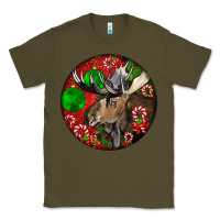 Army Green moose buck deer christmas Classic Tee - LillyAllenDesigns