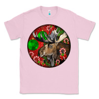 Bubblegum Pink moose buck deer christmas Classic Tee - LillyAllenDesigns