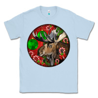 Dusty Blue moose buck deer christmas Classic Tee - LillyAllenDesigns